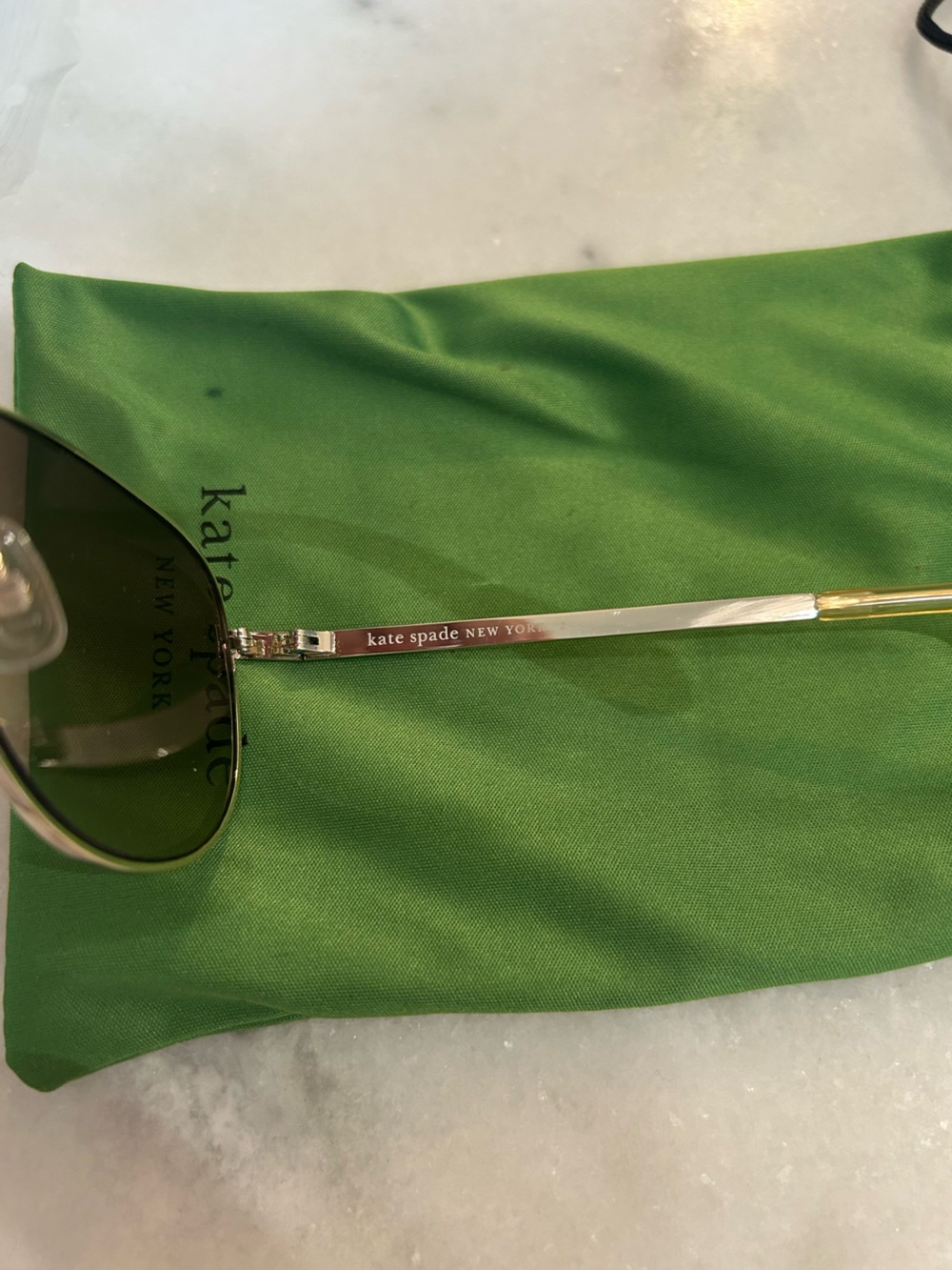 Kate Spade gold aviator sunglasses with brown lenses New - Picture 4 of 6
